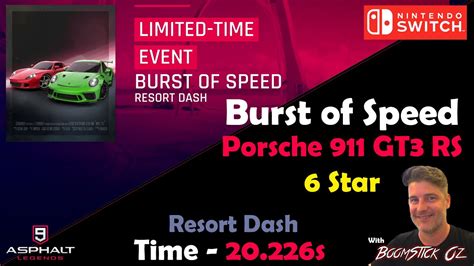 Asphalt 9 Burst Of Speed Class B Resort Dash Porsche 911 GT3 RS