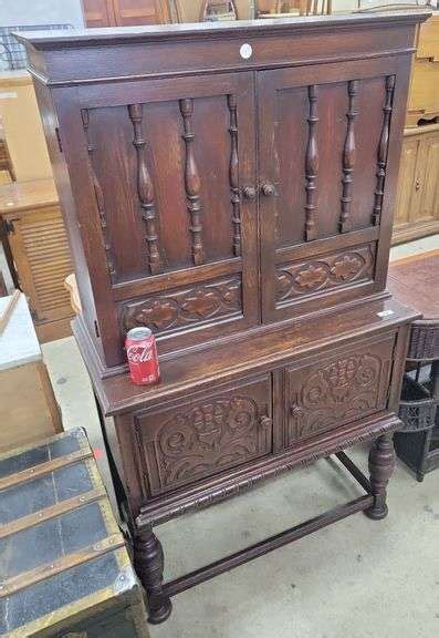 Antique Jacobean Style Carved Oak Cupboard Dixon S Auction At Crumpton