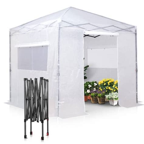 Eagle Peak 8 Ft W X 8 Ft D White Portable Walk In Pop Up Gardening