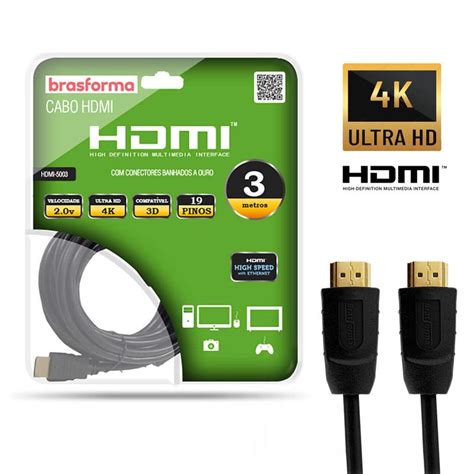 Cabo Hdmi K Ou Metros P Ultra Hd Hdr D Pin Ultra High