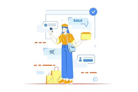 Premium Vector Ecommerce Concept With People Scene In The Flat