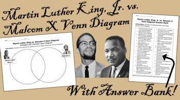 Martin Luther King Jr Vs Malcolm X Venn Diagram Answer Bank