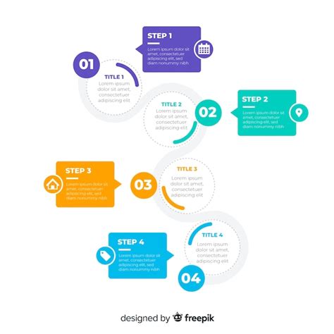 Infográfico Colorido Passos Design Plano Vetor Grátis