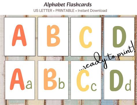 ABC Flashcards, Alphabet Printable, Preschool, Toddler and Kindergarten ...