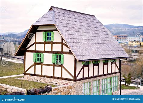 Traditional Bosnian Old Vintage House Or Cabin Stock Image Image Of