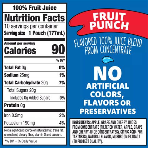 Capri Sun 100 Juice Fruit Punch 10 Pk Pouches Shop Juice At H E B