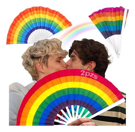 Pz Abanico Pl Stico Y Tela Bandera Orgullo Gay Pride Lgbt Mercadolibre