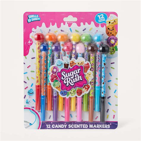 12 Pack Sugar Rush Candy Scented Fine Line Markers Kmart