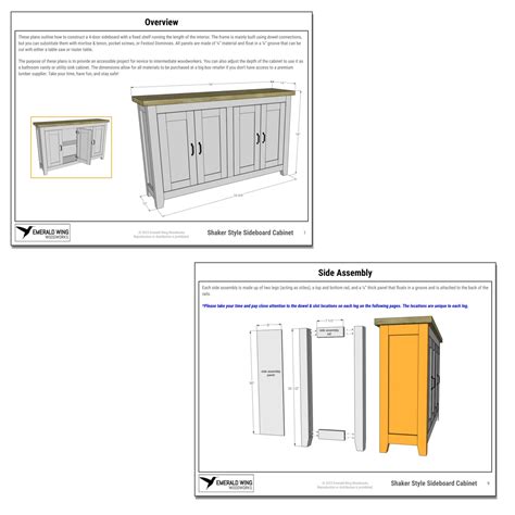 Shaker Style Sideboard Cabinet Build Plans Etsy
