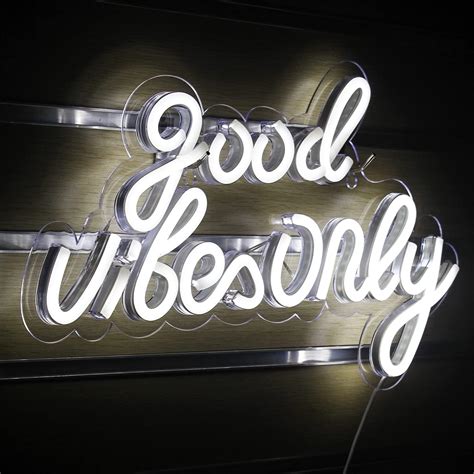 Good Vibes Only Neon Tabela Beyaz LED Kelime Işık Burcu Neon Işıklar