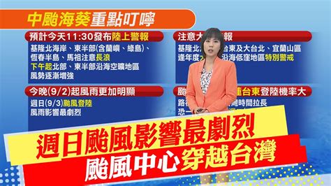 【每日必看】週日颱風影響最劇烈 颱風中心穿越台灣｜4年沒有颱風登陸全台各地務必嚴加戒備 20230902 Youtube