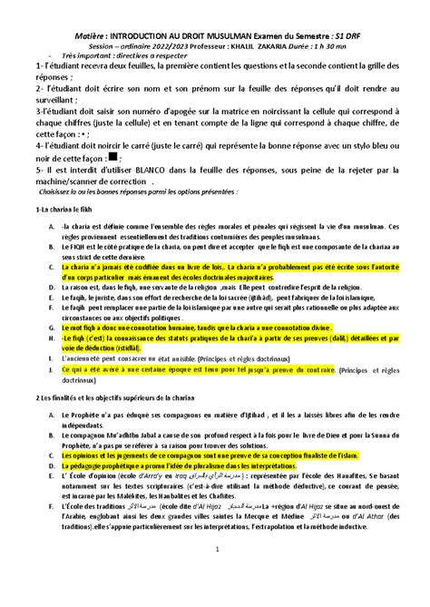 Le Droit Musulman 1