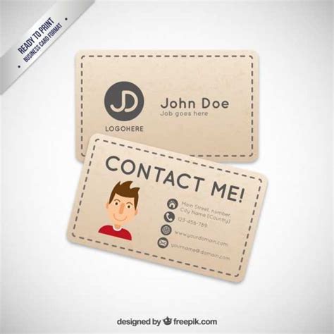 Cartoon Name Card Template Cards Design Templates