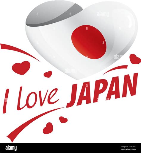 National Flag Of The Japan In The Shape Of A Heart And The Inscription