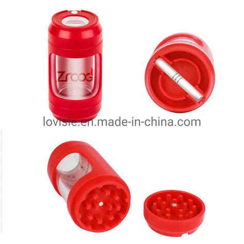 Custom Logo Plastic Herb Tobacco Grinder With LED Transparent Acrylic