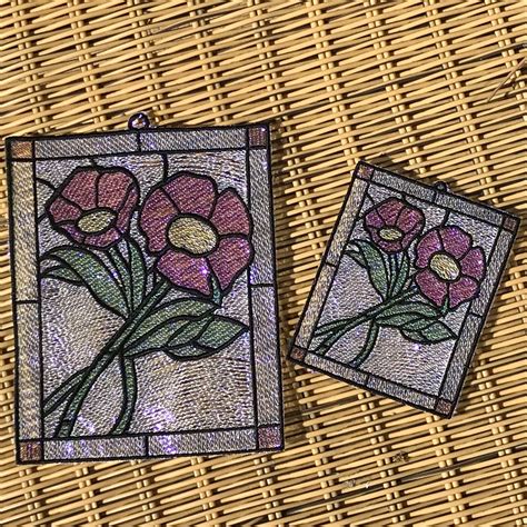 Free Mylar Stained Glass Flower Machine Embroidery Design