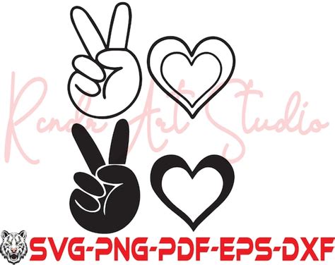 Peace Love Svg Peace Sign Svg Peace Hand Svg Heart Svg Etsy