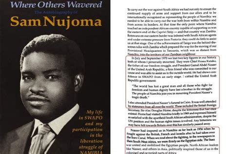 Talk Of The Namibian President Sam Nujoma About Gamal Abdel Nasser