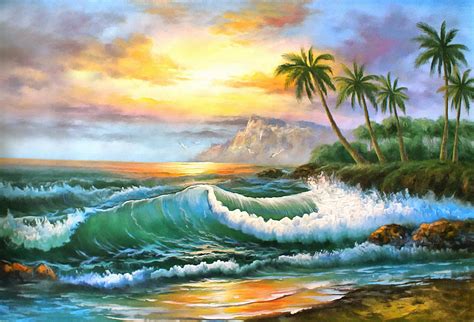 Tropical Seascape Painting By Studio Artist Pixels