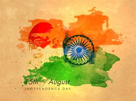 Poster Banner Flyer For Indian Independence Day Stock Illustration