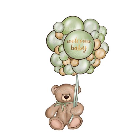 Teddy Bear Clipart Cute Teddy Bear Png Baby Shower Clipart Etsy Uk