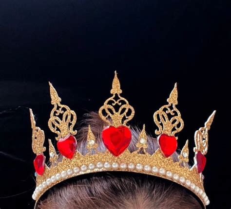 Queen of Hearts Crown Queen of Hearts Costume Crown Queen of | Etsy