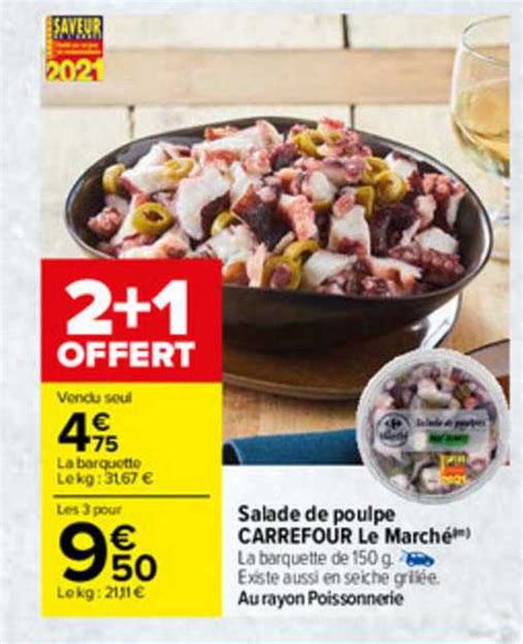 Promo Salade De Poulpe Carrefour Le March Chez Carrefour Icatalogue Fr