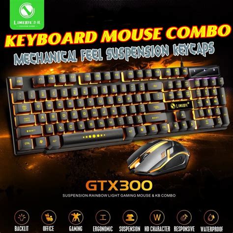 Limeide Gtx Wired Gaming Keyboard And Mouse Set With Led Color