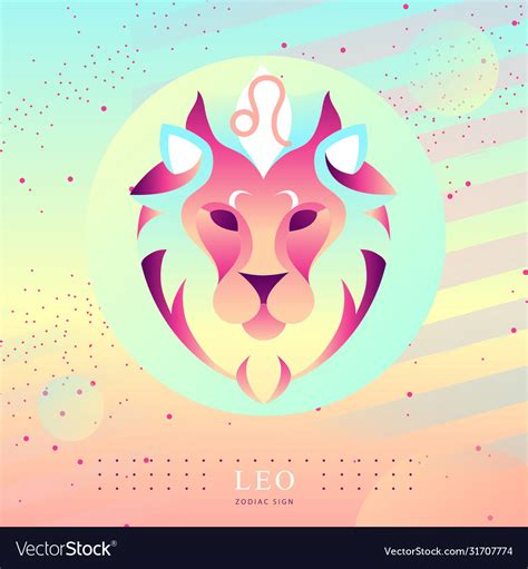 Witchcraft Card With Astrology Leo Zodiac Sign Vector Image