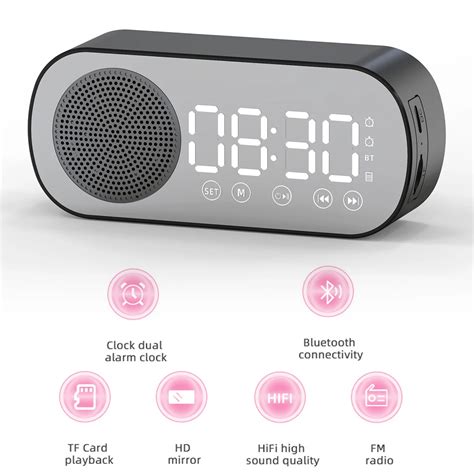 Réveil FM portable tout en un avec chargeur sans fil Bluetooth radio