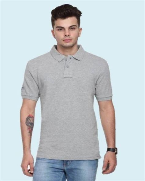 Polo Neck Grey Men Half Sleeve Collar T Shirt At Best Price In