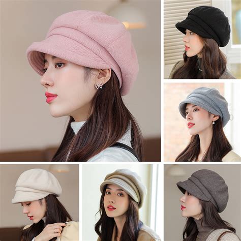 Udiyo Women Newsboy Cap Visor Beret Hats Soft Panels Vintage Cabbie Hat