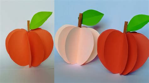 3d Paper Apple Easy Paper Crafts Diy Paper Apple Youtube