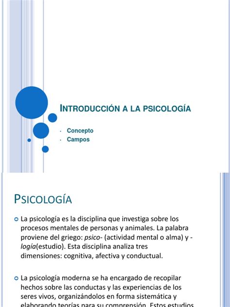 Introducción A La Psicología Pdf Psicología Cognitiva Sicología