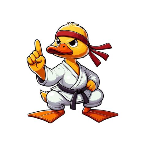 Premium Vector A Duck Wearing A Kimono With A Red Bow Tie A Karate