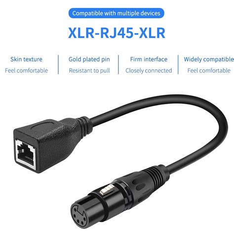 SiYear XLR Cable Adaptador RJ45 De 5 Pines XLR Macho De 5 Pines A