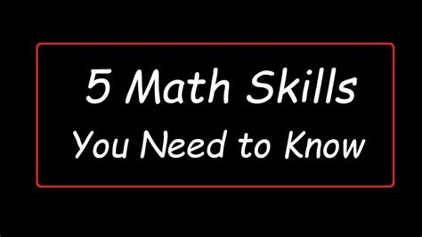 What Is Considered Basic Math Skills