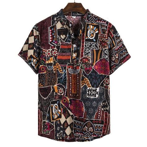 Herrnalise Mens Hipster Hip Hop All Over Graphic Longline T Shirt Mens Cardigan Short Sleeve