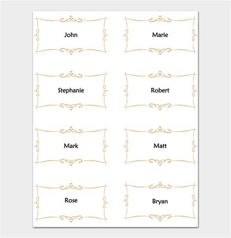 Free Printable Table Place Cards Template Brokeasshome