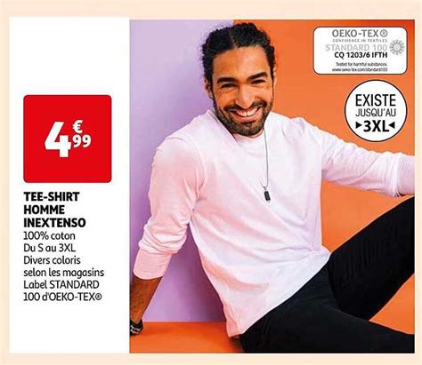 Promo Tee Shirt Homme Inextenso Chez Auchan Icatalogue Fr