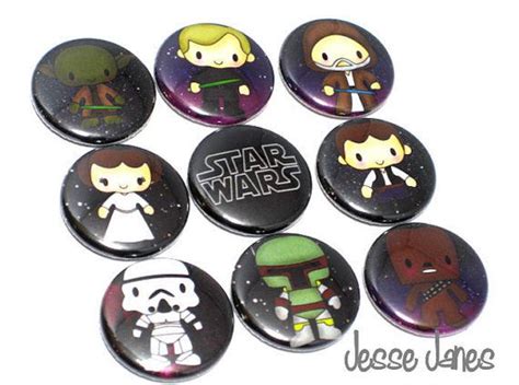 Star Wars Inspired Pinback Buttons Set Of 9 Assorted Pin Back Buttons