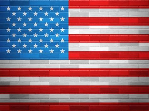 Premium Vector Brick Wall Usa Flag