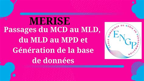 Cours De Merise Passages Du Mcd Au Mld Du Mld Au Mpd Et G N Ration