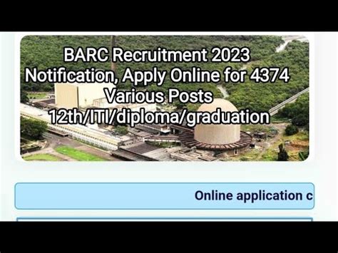 Barc Recruitment Notification Apply Online For Various Posts