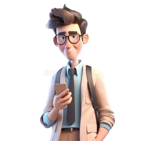 Icono D Avatar Caricatura Personaje Hipster Elegante Sonriente Con