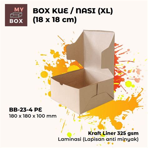 Jual BOX KUE DUS KARDUS KOTAK MAKANAN NASI CAKE ROTI BOLU CHIFFON XL