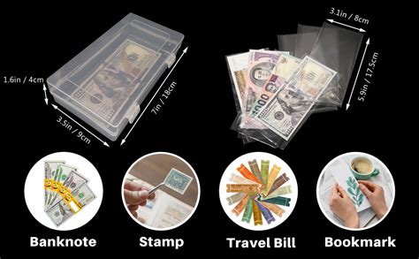 Amazon Smatagee 200 Pcs Clear Plastic Paper Money Sleeves Holder