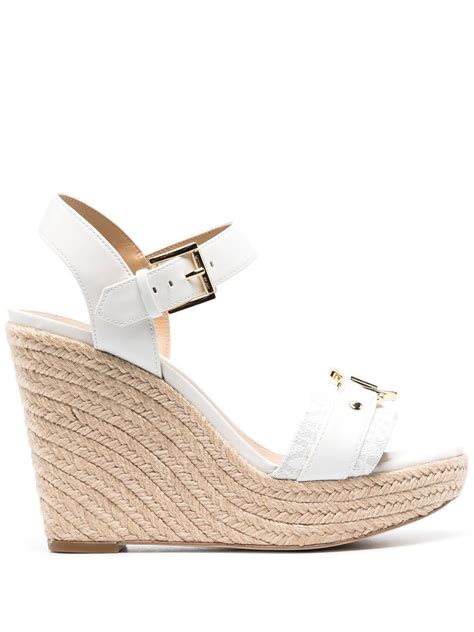 Michael Michael Kors Rory Mm Wedge Espadrilles In White Modesens