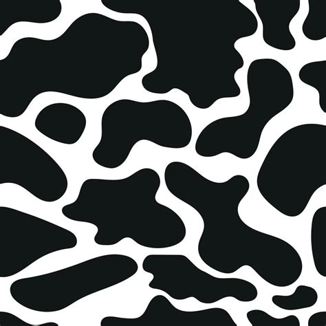 Cowhide Seamless Pattern Black Spots On A White Background Simple