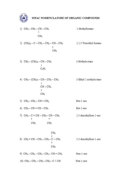 Iupac Nomenclatrue Of Organic Compounds Pdf Hydrogen Compounds Naming Conventions